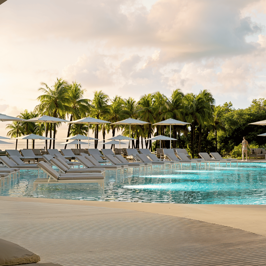 Rendering of the beachfront pool deck